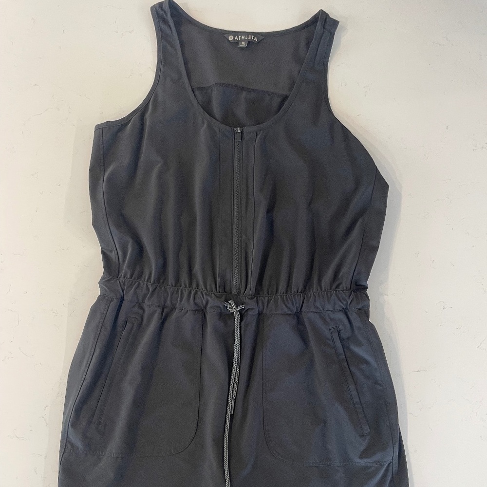 Athleta tank dress with bike shorts /skort Size 10 / Black